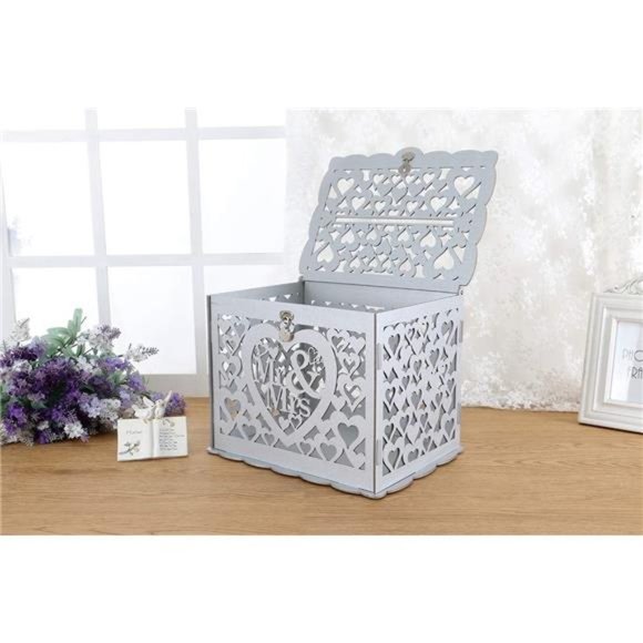 Wedding Money Box Holder with Sign, Large Rustic Wood Wooden DIY Envelop Gift - Picture 6 of 7